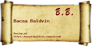 Bacsa Baldvin névjegykártya